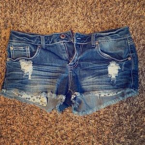 Jean shorts.